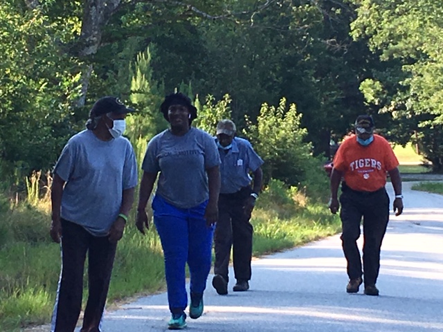 church members walking for health